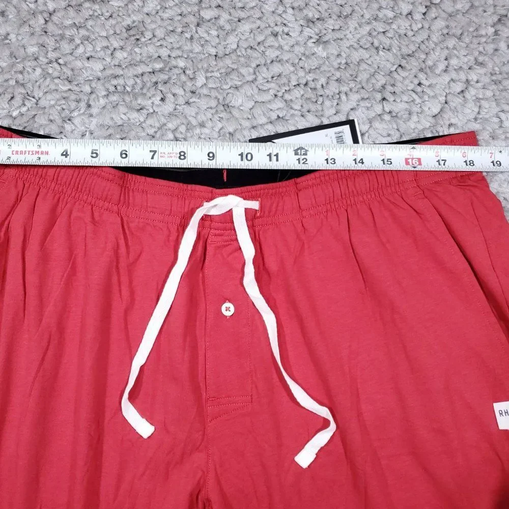 Rhone Element Lounge Pants Red Men's Size XL Organic Pima Cotton Pockets